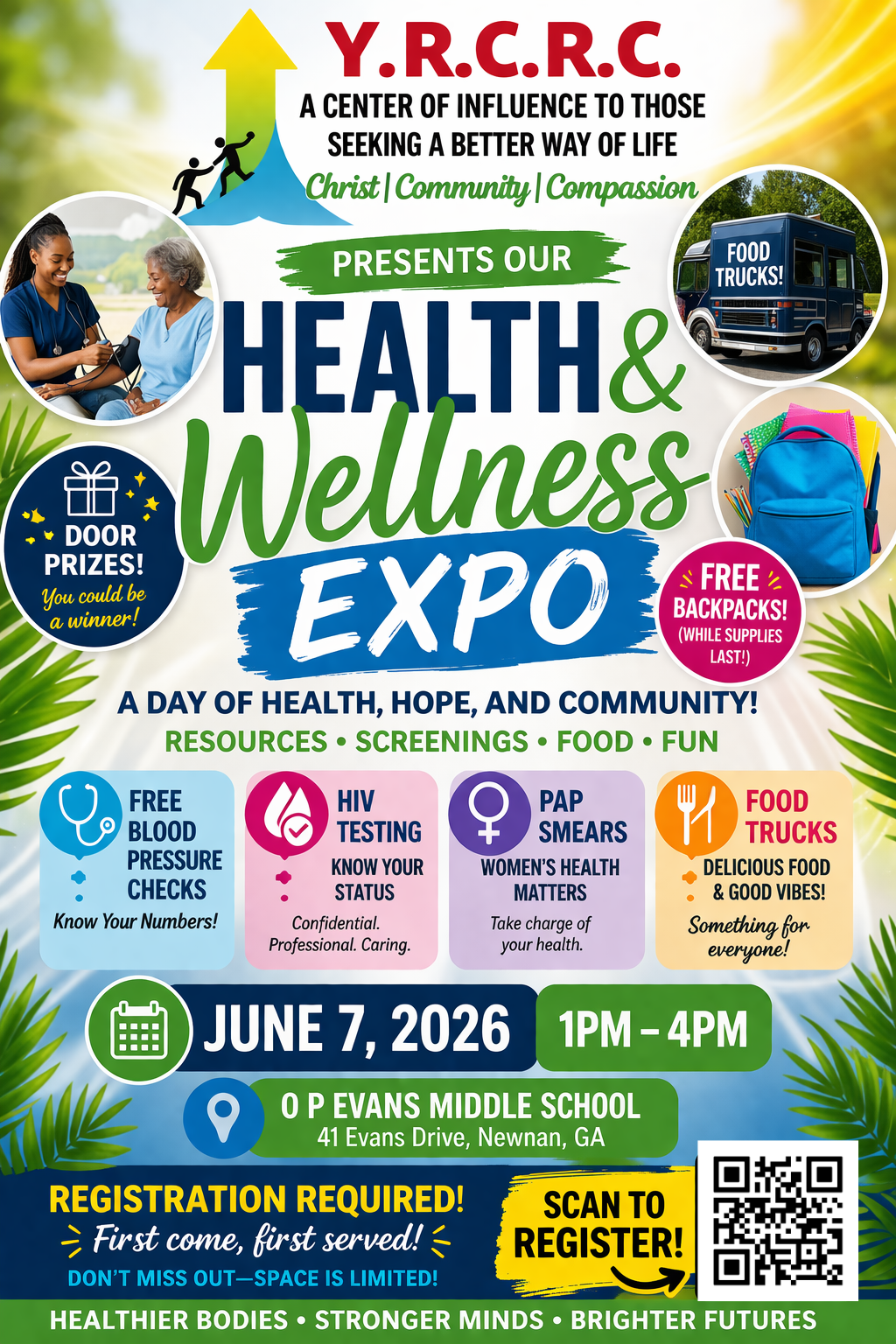 health expo flyer with qr code